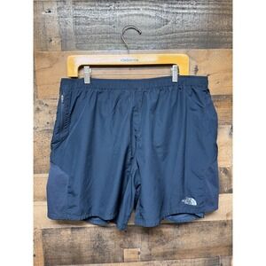 The North Face Mens FlashDry Athletic Shorts Navy XL Elastic Waist Zipper Pocket